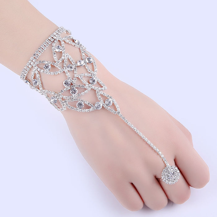 Wholesale Jewelry High Quality Rhinestone Bow Finger Bracelet JDC-BT-XuanP001