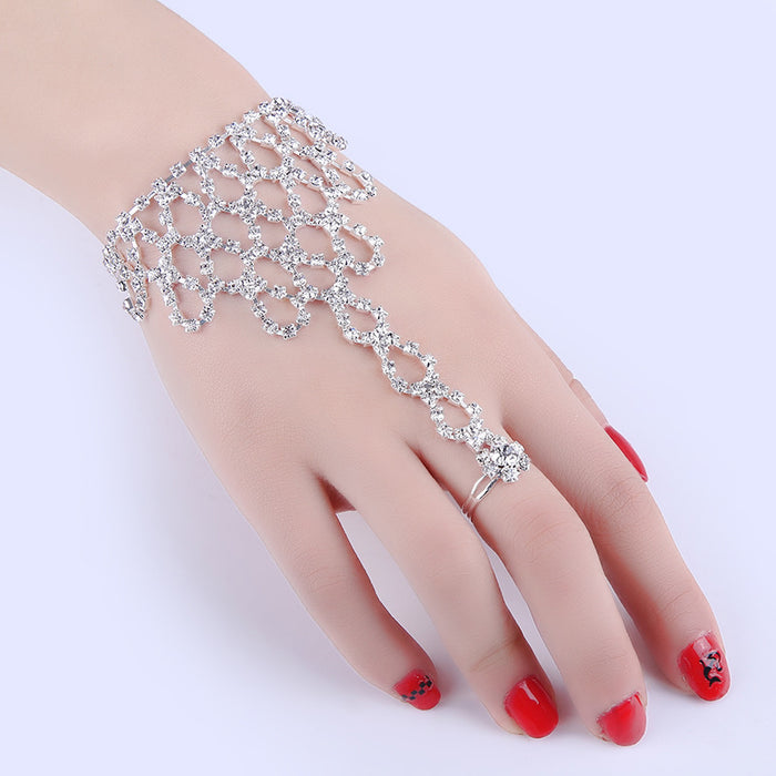 Wholesale Jewelry High Quality Rhinestone Bow Finger Bracelet JDC-BT-XuanP001