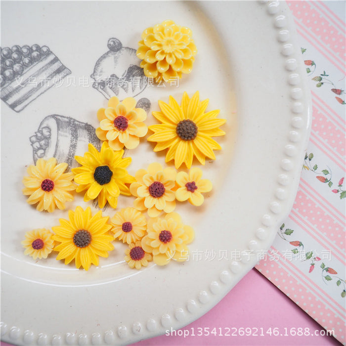 Wholesale DIY Phone Case Accessories Resin Daisy 11pcs/pack MOQ≥2 JDC-DIY-Miaobei003