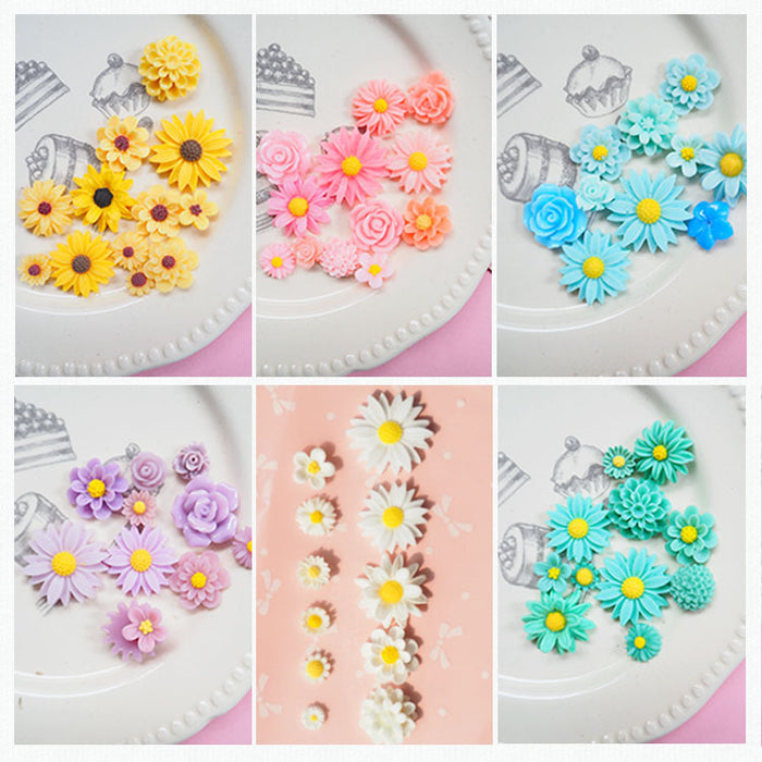 Wholesale DIY Phone Case Accessories Resin Daisy 11pcs/pack MOQ≥2 JDC-DIY-Miaobei003