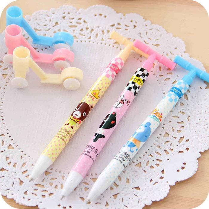 Wholesale Ballpoint Pen Plastic Creative Scooter Shape Stereo Gelatin Pen JDC-BP-CaiW004