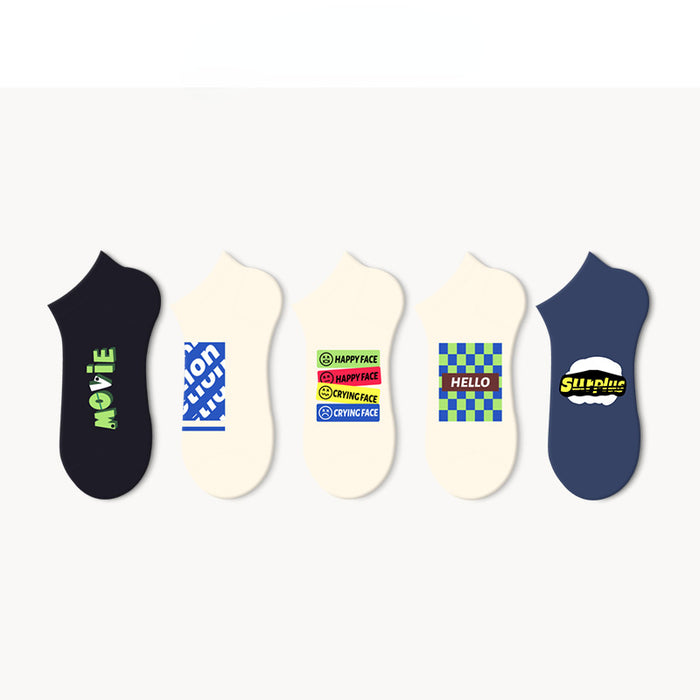 Wholesale original summer outdoor sports deodorant trend hip hop letter couple boat socks MOQ≥5 JDC-SK-JXuan003