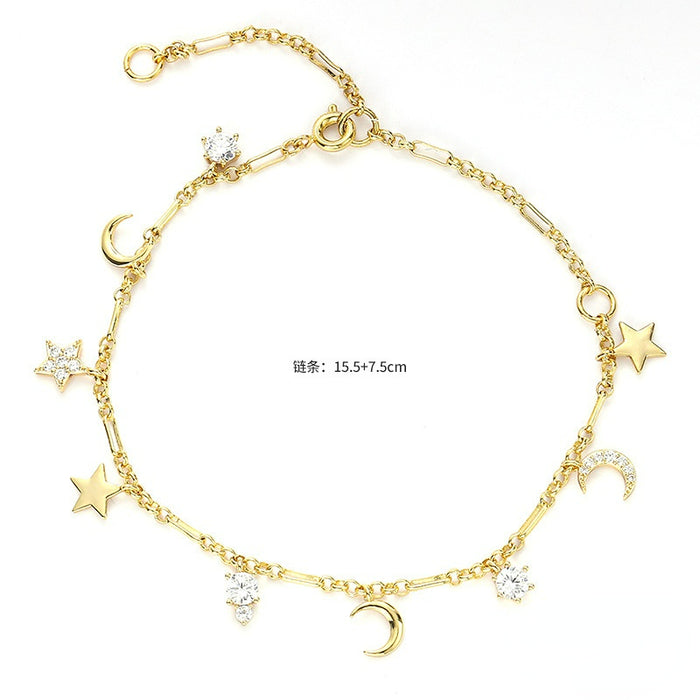 Wholesale Zircon Copper Star Moon Bracelet JDC-BT-KenJ008