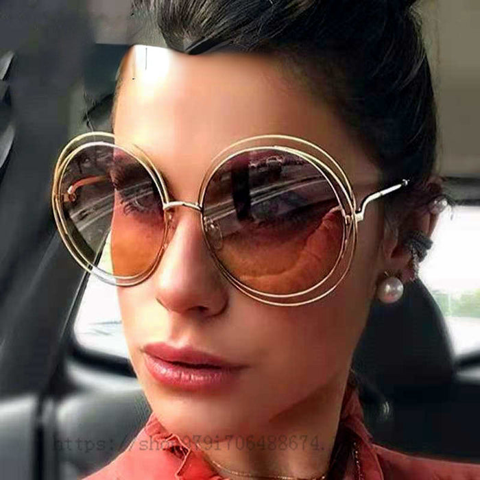 Jewelry WholesaleWholesale wild fox large frame sunglasses round frame real film flat mirror JDC-SG-JunL001 Sunglasses 俊莱 %variant_option1% %variant_option2% %variant_option3%  Factory Price JoyasDeChina Joyas De China