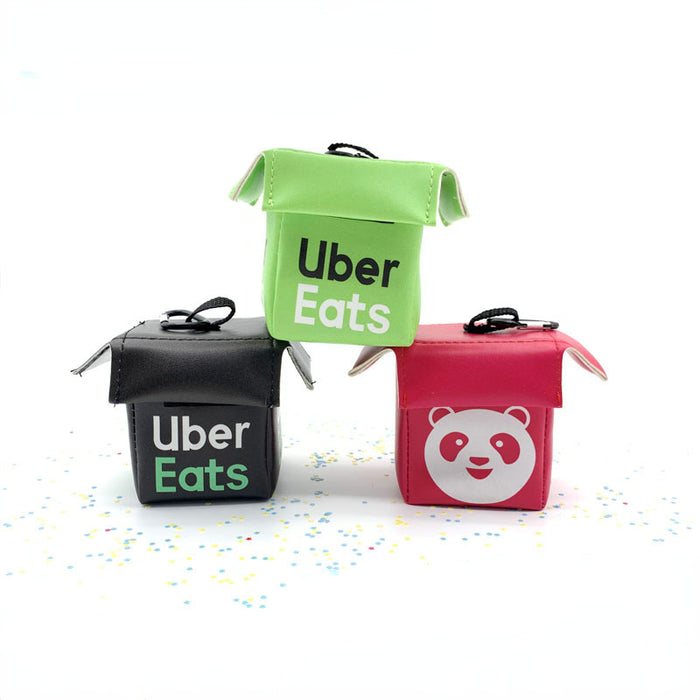 Jewelry WholesaleWholesale meal bag coin purse creative PU leather Uber takeaway box keychain MOQ≥3 JDC-KC-HAn003 Keychains 豪安 %variant_option1% %variant_option2% %variant_option3%  Factory Price JoyasDeChina Joyas De China