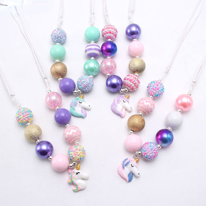 Jewelry WholesaleWholesale resin children can adjust the rope beading necklace JDC-NE-nijia005 Necklaces 妮加 %variant_option1% %variant_option2% %variant_option3%  Factory Price JoyasDeChina Joyas De China