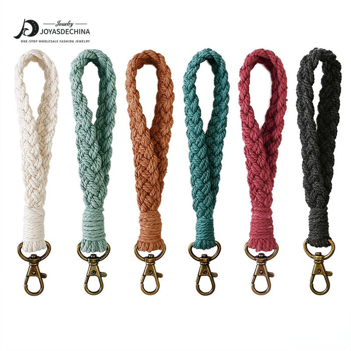 Wholesale hand woven wrist belt pastoral keychain MOQ≥2 JDC-KC-JM010