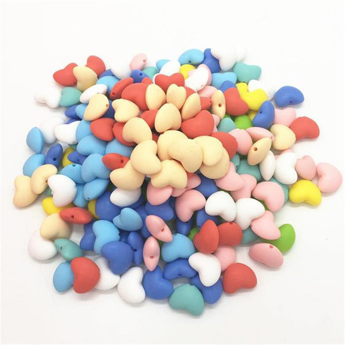 Wholesale 100pcs Food Grade Small Heart Silicone Beads JDC-BDS-YueX003