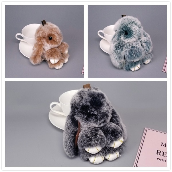 Jewelry WholesaleWholesale real Rex rabbit hair rabbit Keychain MOQ ≥ 10 JDC-KC-YZ008 Keychains 永泽 %variant_option1% %variant_option2% %variant_option3%  Factory Price JoyasDeChina Joyas De China