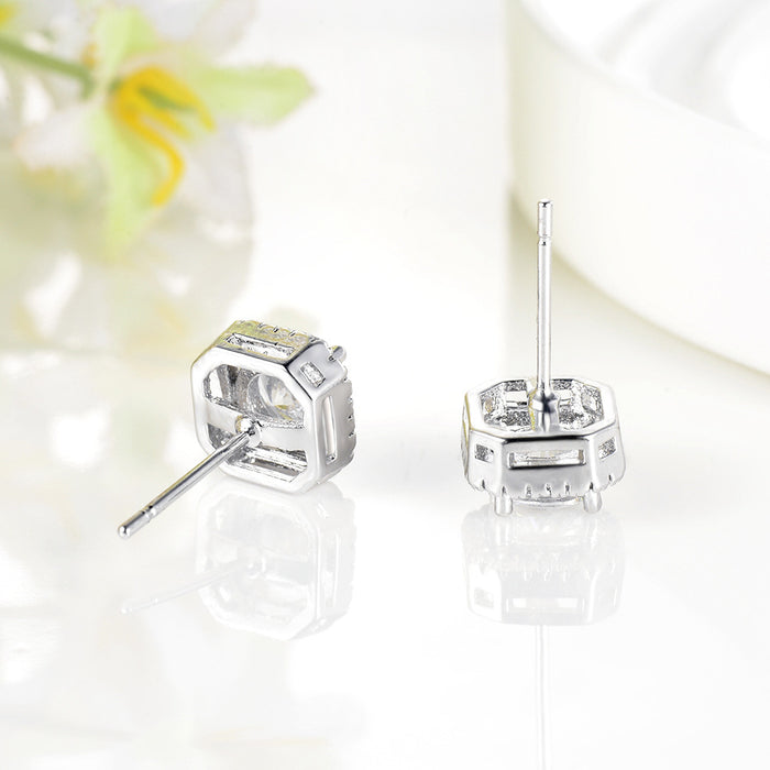 Jewelry WholesaleWholesale shiny zircon square diamond stud earrings JDC-ES-Mimeng040 Earrings 米萌 %variant_option1% %variant_option2% %variant_option3%  Factory Price JoyasDeChina Joyas De China