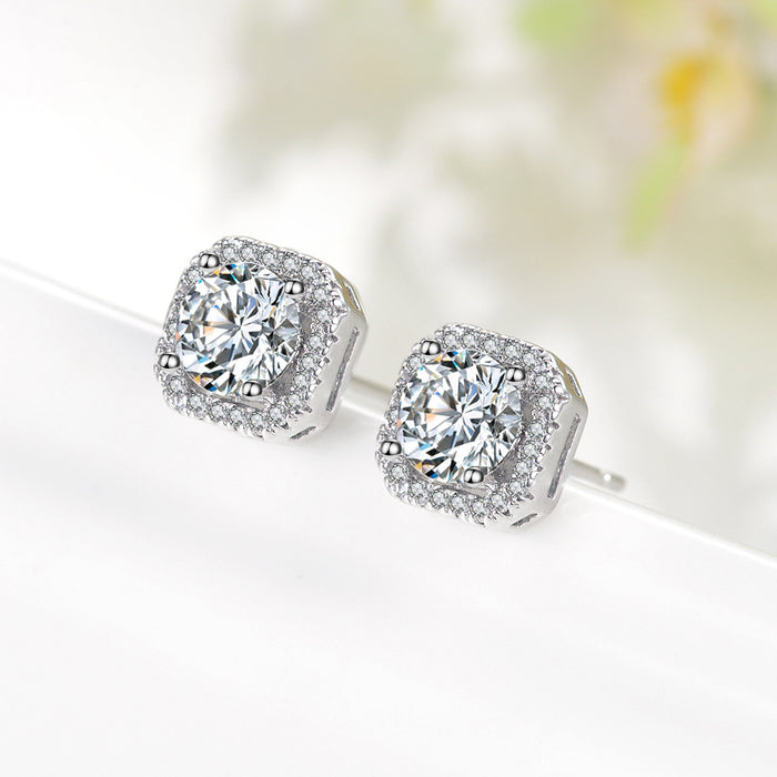 Jewelry WholesaleWholesale shiny zircon square diamond stud earrings JDC-ES-Mimeng040 Earrings 米萌 %variant_option1% %variant_option2% %variant_option3%  Factory Price JoyasDeChina Joyas De China