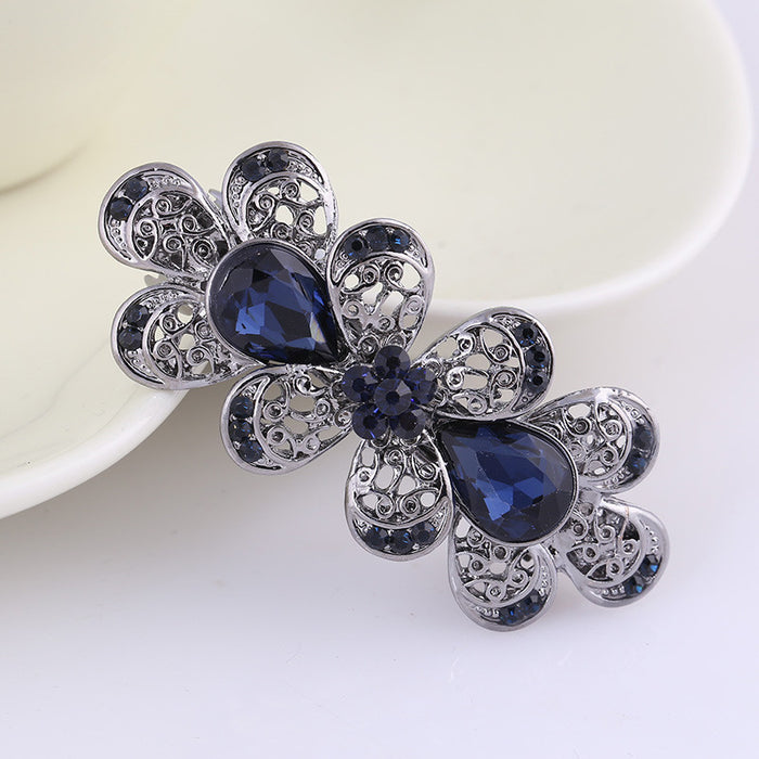 Wholesale Hair Clips Alloy Rhinestone Temperament Black Bow MOQ≥2 JDC-HC-MengP002