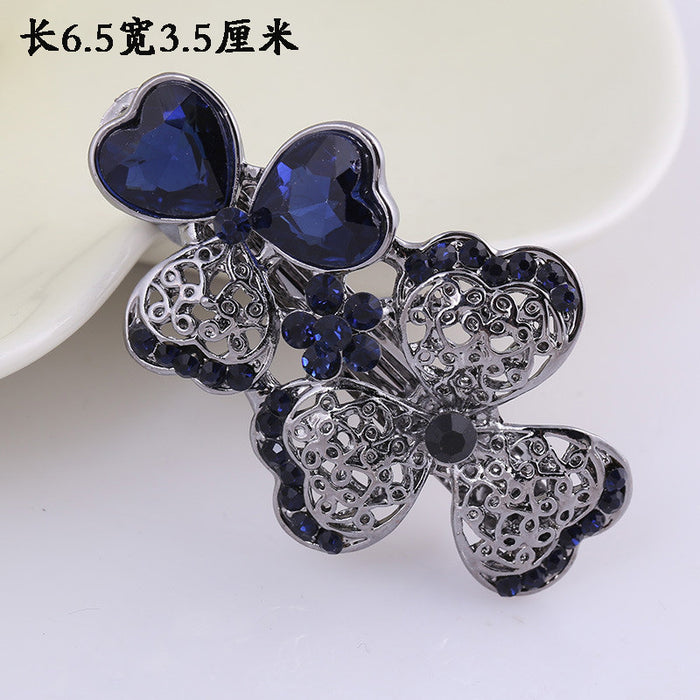 Wholesale Hair Clips Alloy Rhinestone Temperament Black Bow MOQ≥2 JDC-HC-MengP002