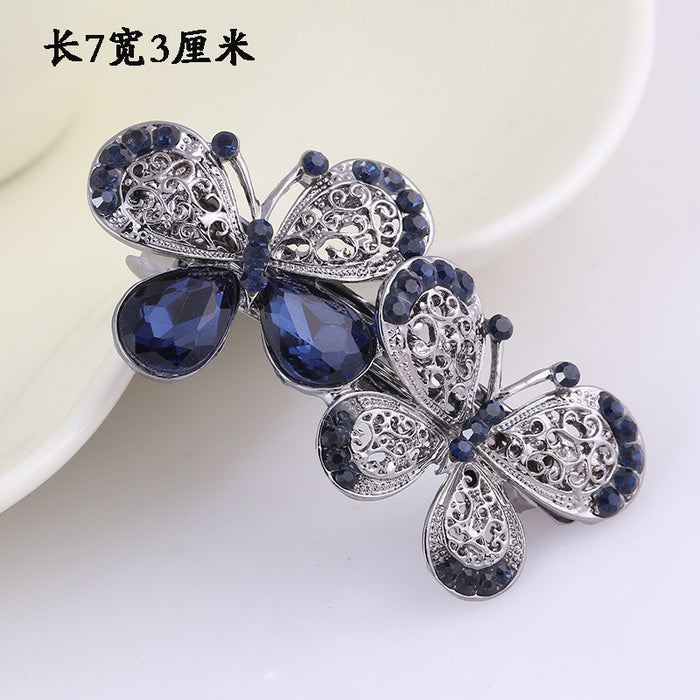 Wholesale Hair Clips Alloy Rhinestone Temperament Black Bow MOQ≥2 JDC-HC-MengP002