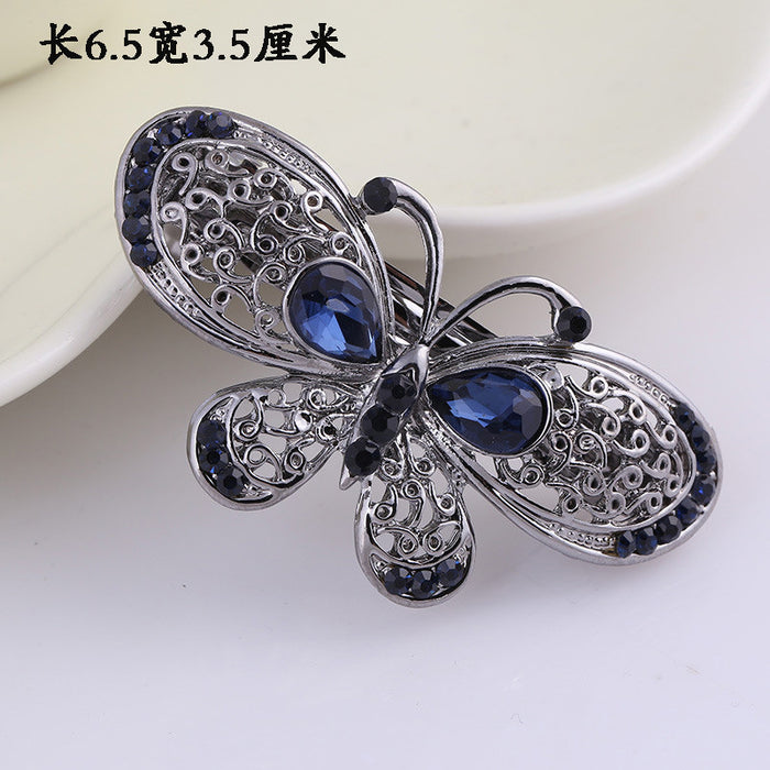 Wholesale Hair Clips Alloy Rhinestone Temperament Black Bow MOQ≥2 JDC-HC-MengP002