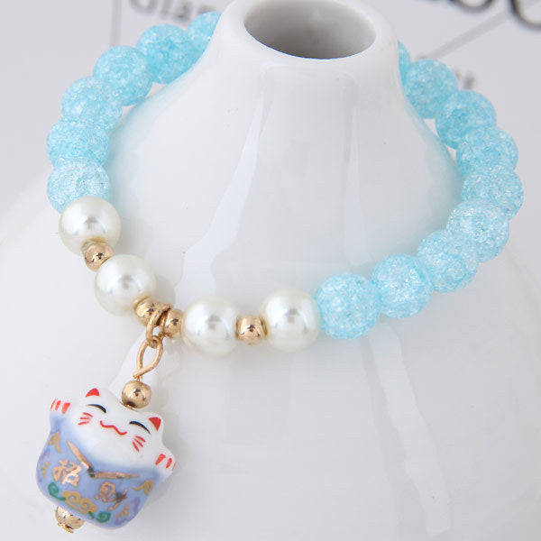 Jewelry WholesaleWholesale glass crystal stone zhao cai cat alloy bracelet JDC-BT-WY132 Bracelet 威扬 %variant_option1% %variant_option2% %variant_option3%  Factory Price JoyasDeChina Joyas De China