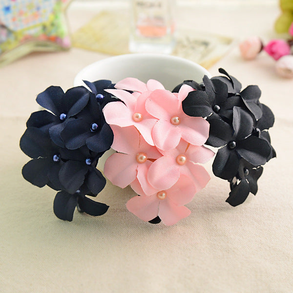 Wholesale fashion handmade fabric six small flower hair clips JDC-HS-RXGS004