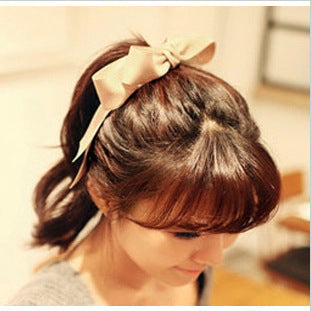 Wholesale Double Layer Satin Bow Tie Hair Tie Headband JDC-HS-RXGS002