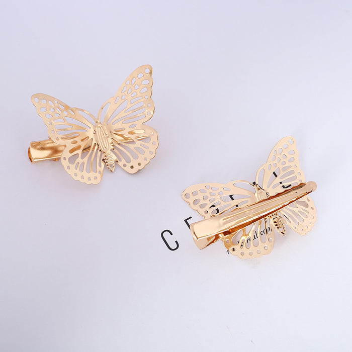 Wholesale alloy versatile three -dimensional hollow butterfly hairpin MOQ≥2 JDC-HC-RXGS009