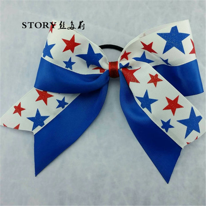 Wholesale 4th of July Independence Day Bow Ribbon Hair Tie MOQ≥2 JDC-HS-Yibaif002