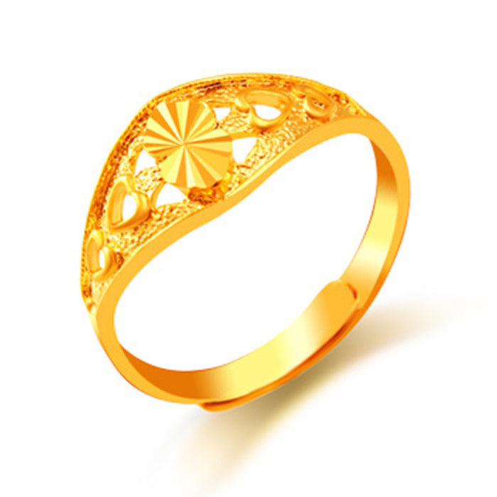 Wholesale Copper Gold Plated Adjustable Ring JDC-RS-XinS001