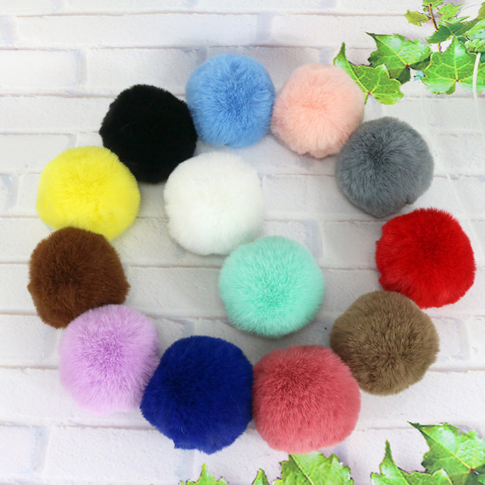 Wholesale Polyester Hair Ball DIY custom keychain JDC-DIY-HuiY001