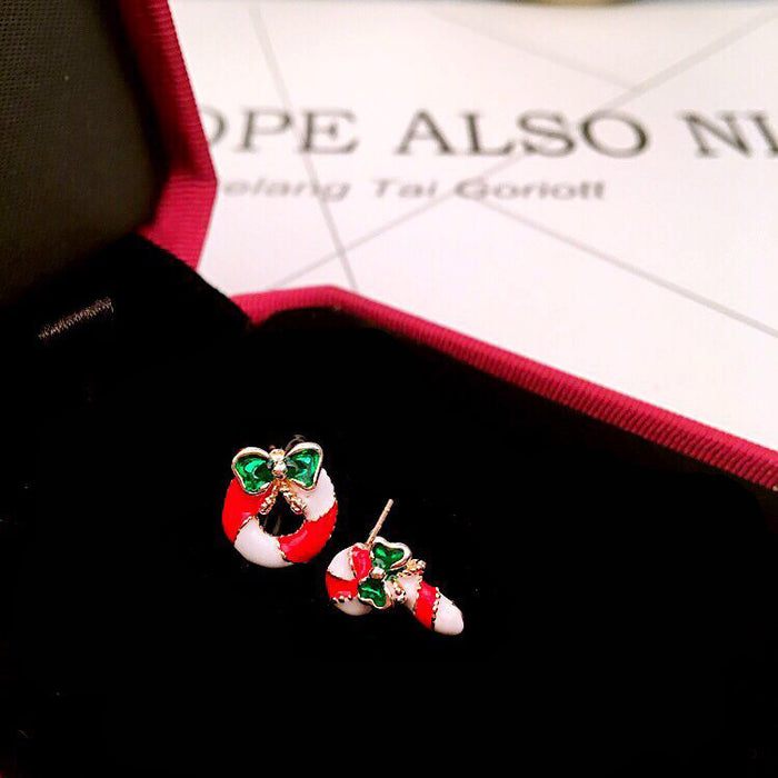 Wholesale Earrings Alloy Enamel Christmas Elk Snowman JDC-ES-MDD067