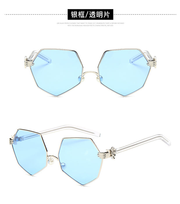 Wholesale Palm Pearl Nose Pad Octagonal Polygon Irregular Polarized Sunglasses JDC-SG-GaoD011