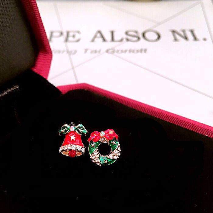 Wholesale Earrings Alloy Enamel Christmas Elk Snowman JDC-ES-MDD067