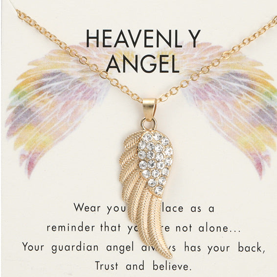 Wholesale Angel Wings Diamond Alloy Necklaces JDC-NE-YuL001