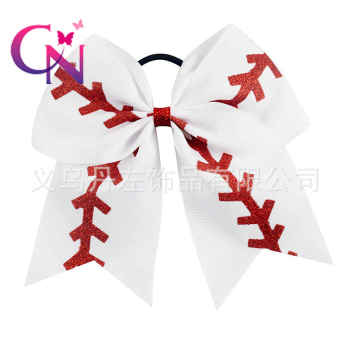 Wholesale hairpin cloth football kids bow baseball cheerleader JDC-HS-Danzuo014