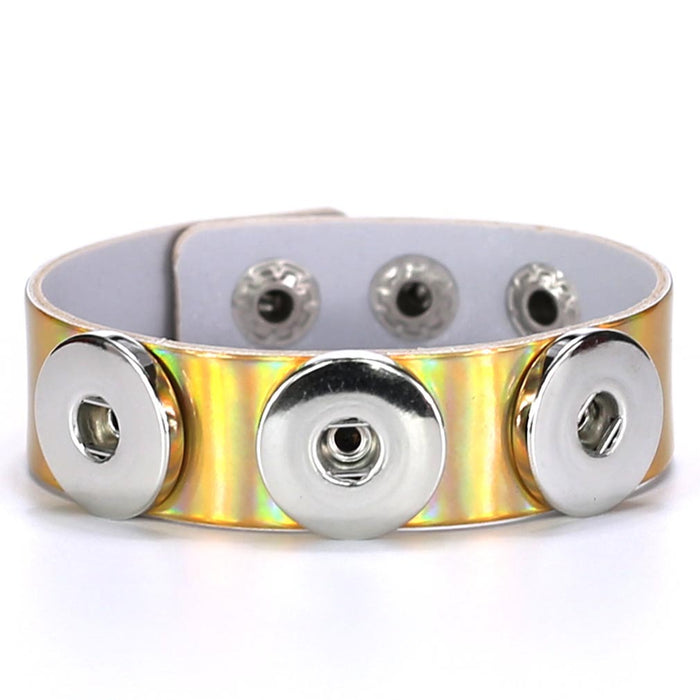 Jewelry WholesaleWholesale DIY button Bracelet laser reflective leather Noosa Bracelet JDC-BT-NaiC002 Bracelet 奈驰 %variant_option1% %variant_option2% %variant_option3%  Factory Price JoyasDeChina Joyas De China