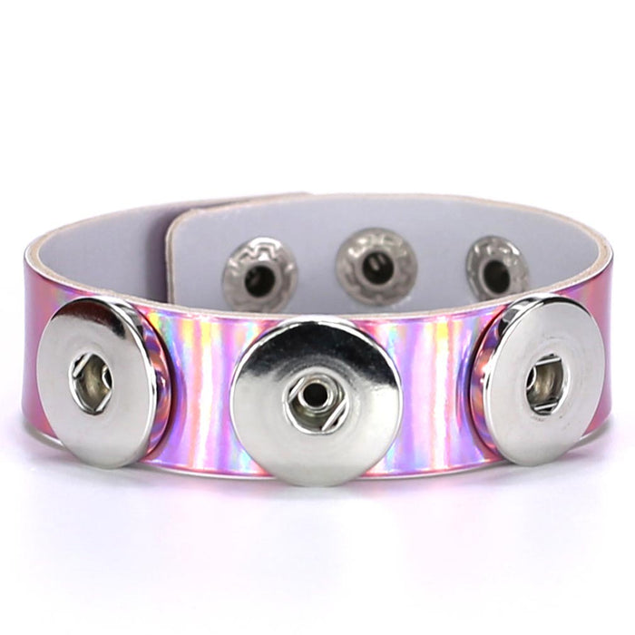 Jewelry WholesaleWholesale DIY button Bracelet laser reflective leather Noosa Bracelet JDC-BT-NaiC002 Bracelet 奈驰 %variant_option1% %variant_option2% %variant_option3%  Factory Price JoyasDeChina Joyas De China