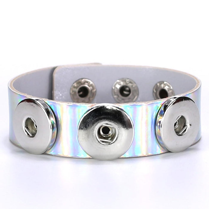 Jewelry WholesaleWholesale DIY button Bracelet laser reflective leather Noosa Bracelet JDC-BT-NaiC002 Bracelet 奈驰 %variant_option1% %variant_option2% %variant_option3%  Factory Price JoyasDeChina Joyas De China