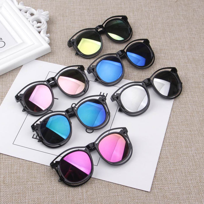 Jewelry WholesaleWholesale Double Border Hollow Colorful Baby Sunglasses Color JDC-SG-ShuaiR001 Sunglasses 帅睿 %variant_option1% %variant_option2% %variant_option3%  Factory Price JoyasDeChina Joyas De China