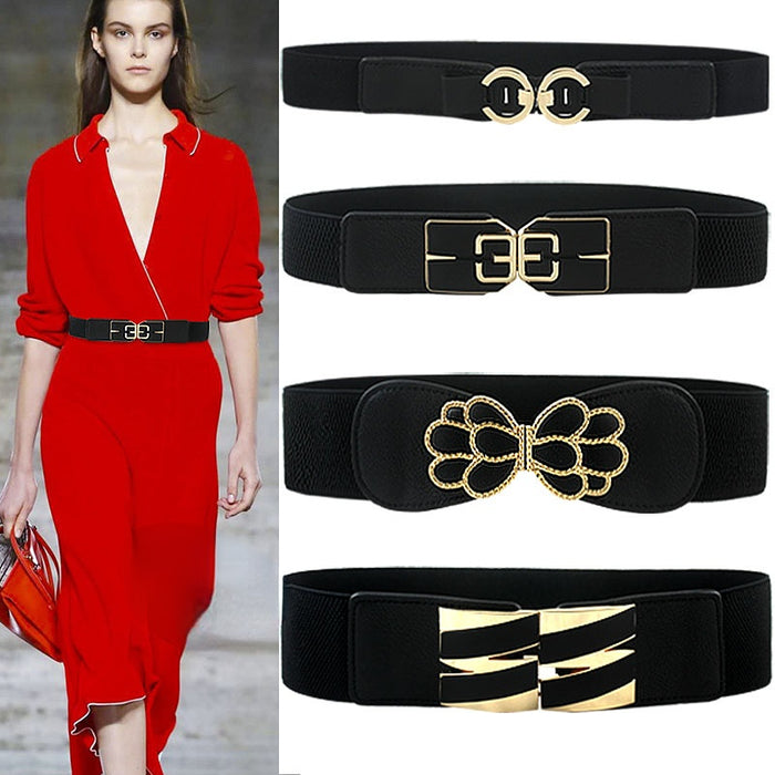 Wholesale Woven fabric Black Stretch Slim Belt Belt for Women JDC-WB-JLL001