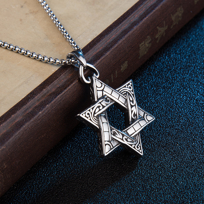 Wholesale Double Sided Hexagram Pendant Fashion Versatile Student Pendant JDC-CS-xiaonuo001