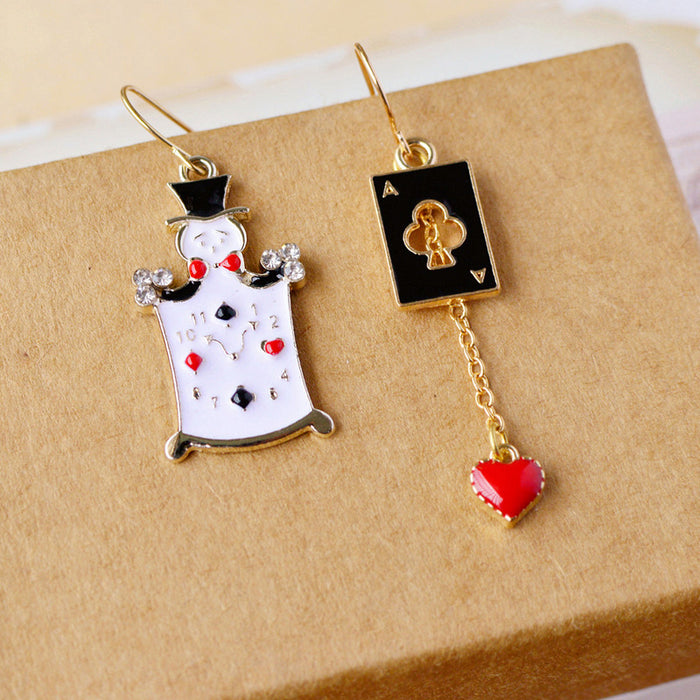 Wholesale creative cute playing cards villain earrings JDC-ES-naiseng002