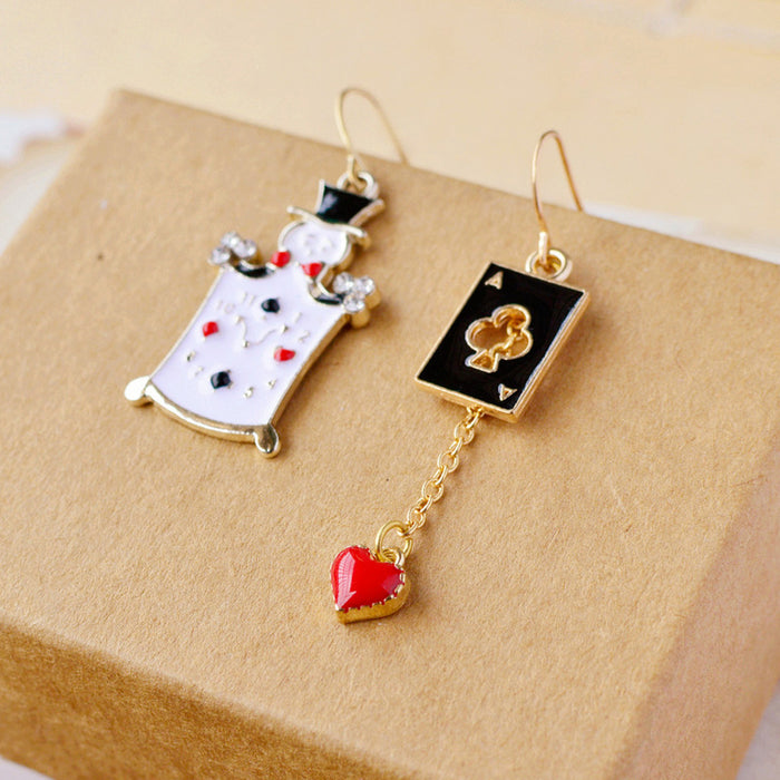 Jewelry WholesaleWholesale creative cute playing cards villain earrings JDC-ES-naiseng002 Earrings 奈森 %variant_option1% %variant_option2% %variant_option3%  Factory Price JoyasDeChina Joyas De China