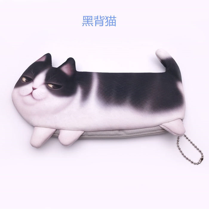 Wholesale Pencil Bags Polyester Cartoon Creative Simulation Cat Printing JDC-PB-Donglej010