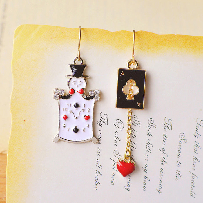 Wholesale creative cute playing cards villain earrings JDC-ES-naiseng002