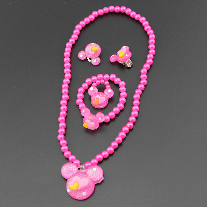 Wholesale Necklace Bracelet Set of Four Imitation Pearl Necklace Set MOQ≥3 JDC-NE-Shangd007