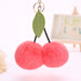 Jewelry WholesaleWholesale lovely cherry leaves bag pendant fruit hairball keychain JDC-KC-WuoD011 Keychains 沃铎 %variant_option1% %variant_option2% %variant_option3%  Factory Price JoyasDeChina Joyas De China