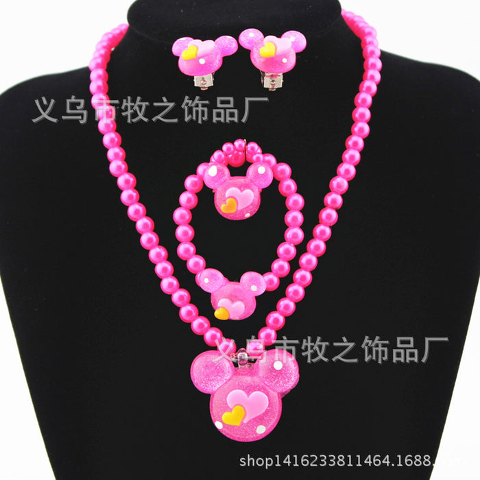 Wholesale Necklace Bracelet Set of Four Imitation Pearl Necklace Set MOQ≥3 JDC-NE-Shangd007