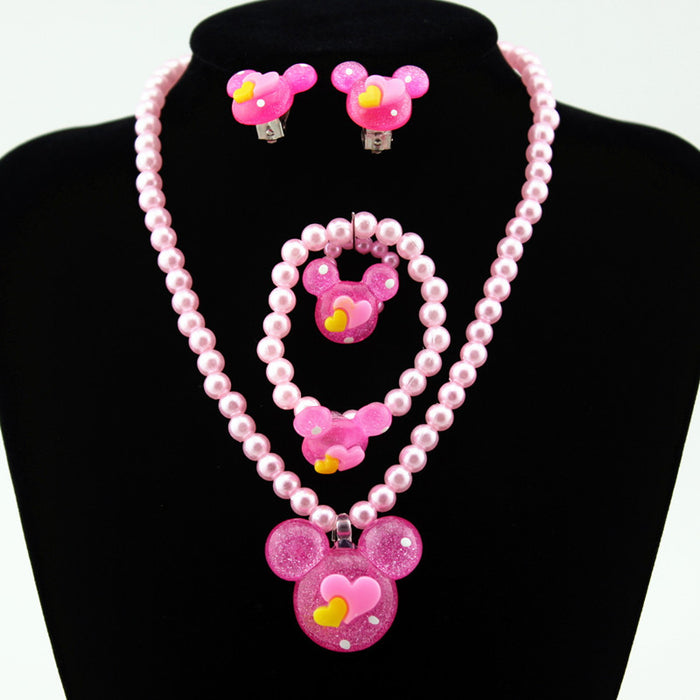 Wholesale Necklace Bracelet Set of Four Imitation Pearl Necklace Set MOQ≥3 JDC-NE-Shangd007