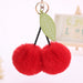 Jewelry WholesaleWholesale lovely cherry leaves bag pendant fruit hairball keychain JDC-KC-WuoD011 Keychains 沃铎 %variant_option1% %variant_option2% %variant_option3%  Factory Price JoyasDeChina Joyas De China