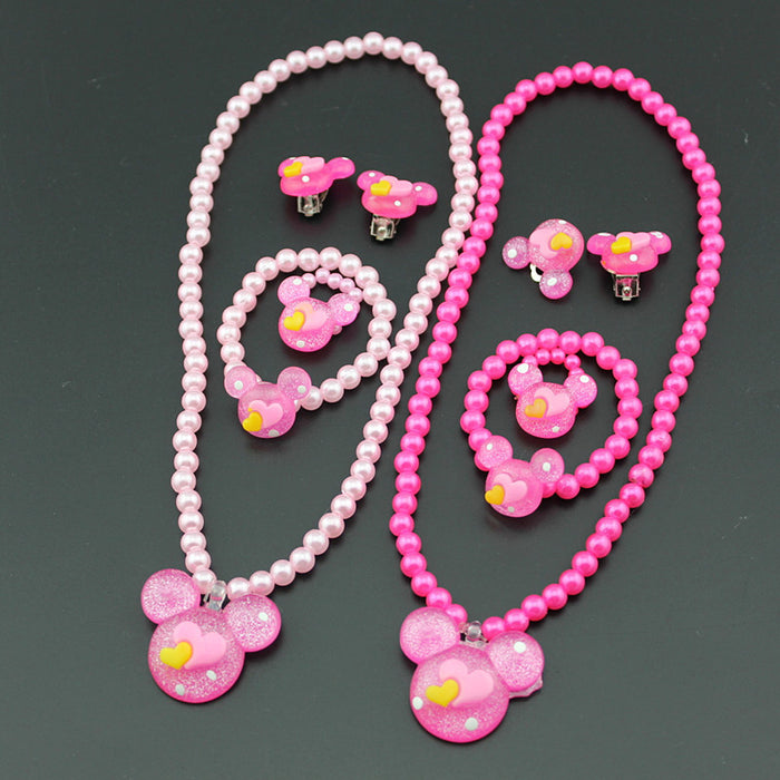 Wholesale Necklace Bracelet Set of Four Imitation Pearl Necklace Set MOQ≥3 JDC-NE-Shangd007