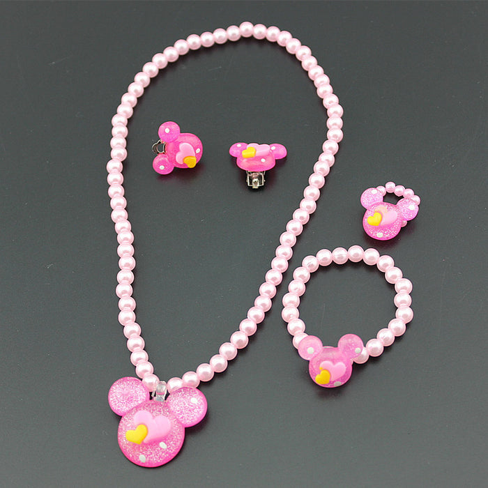 Wholesale Necklace Bracelet Set of Four Imitation Pearl Necklace Set MOQ≥3 JDC-NE-Shangd007