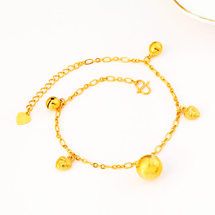 Jewelry WholesaleWholesale four leaf clover gold bell blessing Bag Gold Plated Anklet JDC-AS-Xsj002 Anklet 鑫饰界 %variant_option1% %variant_option2% %variant_option3%  Factory Price JoyasDeChina Joyas De China