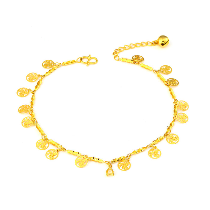 Jewelry WholesaleWholesale four leaf clover gold bell blessing Bag Gold Plated Anklet JDC-AS-Xsj002 Anklet 鑫饰界 %variant_option1% %variant_option2% %variant_option3%  Factory Price JoyasDeChina Joyas De China